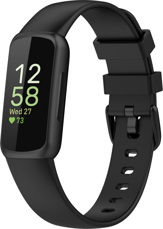 YONO Siliconen Bandje geschikt voor Fitbit Inspire 3 Zwart Small bol