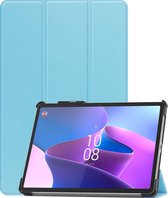 Hoes Geschikt voor Lenovo Tab P11 Pro Hoes Book Case Hoesje Trifold Cover Met Uitsparing Geschikt voor Lenovo Pen - Hoesje Geschikt voor Lenovo Tab P11 Pro Hoesje Bookcase - Lichtblauw