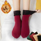 Sara Shop - Warme Sokken - Thermo Wintersokken -Winterkousen- wintersokken dames Winter socks- gevoerde sokken voor de koudste dage- One-Size - kleur Wijn rood-Kerst cadeau & Sinterklaas cadeau