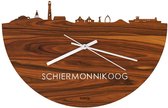Skyline Klok Schiermonnikoog Palissander hout - Ø 40 cm - Woondecoratie - Wand decoratie woonkamer - WoodWideCities