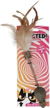 Addicted Stick with Mouse and Feathers – 25 cm - Kattenspeeltje gemaakt met Madnip – Met Kattenkruid