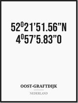 Poster/kaart OOST-GRAFTDIJK met coördinaten