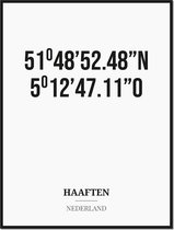 Poster/kaart HAAFTEN met coördinaten