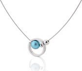 CLIC JEWELLERY STERLING SILVER WITH ALUMINIUM NECKLACE BLUE CS007B