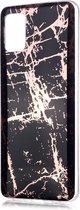 Samsung Galaxy A51 Hoesje - Coverup Marble Design TPU Back Cover - Geschikt voor Samsung - Black Gold