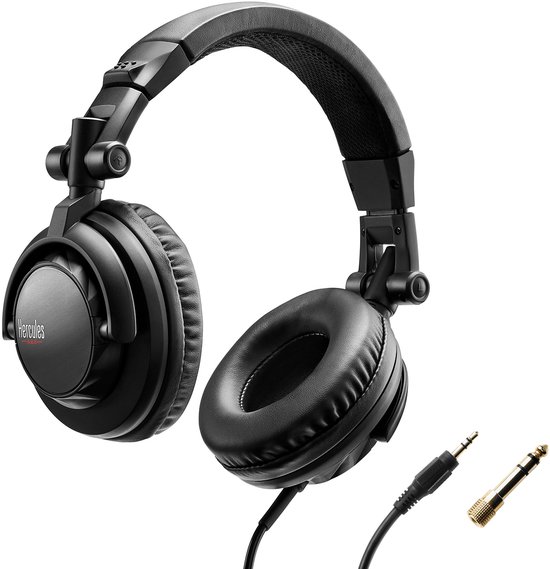 Hercules HDP DJ45 - Bedrade DJ Koptelefoon - 20-20.000 Hz - 95 dB @ 1 Vrms - 3,5mm / 6,35mm - Zwart