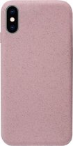 ADEL Tarwe Stro TPU Back Cover Softcase Hoesje Geschikt voor iPhone XS Max - Duurzaam afbreekbaar Milieuvriendelijk Roze