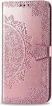 Bloemen Book Case - Samsung Xcover 4 / 4s Hoesje - Rose Gold