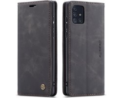 CaseMe Book Case - Geschikt voor Samsung Galaxy A71 Hoesje - Zwart