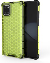 Voor Galaxy A71 schokbestendige honingraat pc + TPU-hoes (groen)