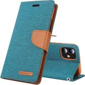 Voor iPhone 11 MERCURY GOOSPERY CANVAS DAGBOEK canvas textuur horizontale flip lederen case met kaartsleuven & portemonnee & houder (groen)