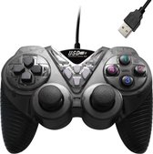 Bekabelde vibratie gamepad pc USB-controller joystick gamegreep (zwart)