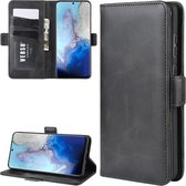 Voor Galaxy S20 Dual-side magnetische gesp horizontale flip lederen tas met houder & kaartsleuven & portemonnee (zwart)