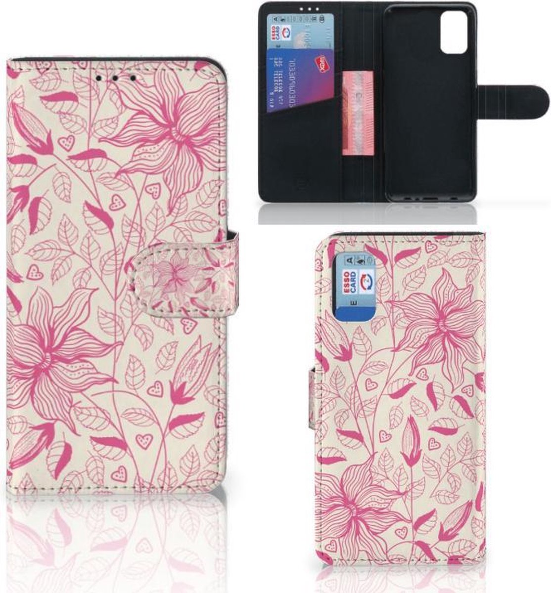 Samsung Galaxy A41 Hoesje Pink Flowers