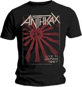 Anthrax Heren Tshirt -XL- Live In Japan Zwart