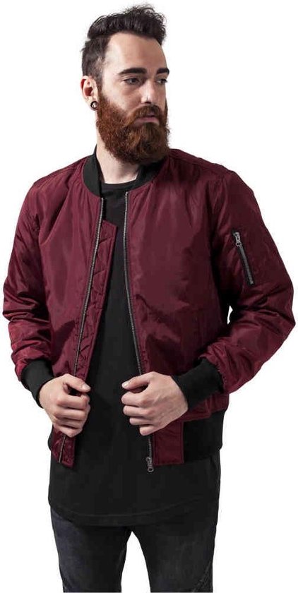 Urban Classics - 2-Tone Bomber jacket - 2XL - Rood/Zwart