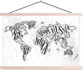 Schoolplaat Wereldkaart Continenten