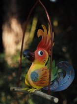 Tuinbeeld - Gekleurde vogel - 27 cm hoog