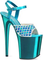 Pleaser Sandaal met enkelband, Paaldans schoenen -36 Shoes- FLAMINGO-809MMRS Paaldans schoenen Blauw