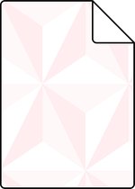 Proefstaal ESTAhome behangpapier grafisch 3D motief licht roze - 138911 - 26,5 x 21 cm
