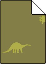 ESTAhome A4 proefstaal van behang dinosaurussen legergroen - 114618 - 21 x 26 cm