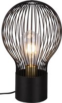 LED Tafellamp - Tafelverlichting - Trion Divo - E27 Fitting - Rond - Mat Zwart - Aluminium - BSE