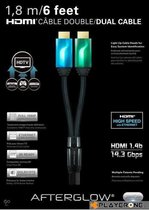 Câble HDMI Afterglow 2X 1,80m Bleu / Vert Wii U + Xbox 360 + Xbox One + PS3 + PS4