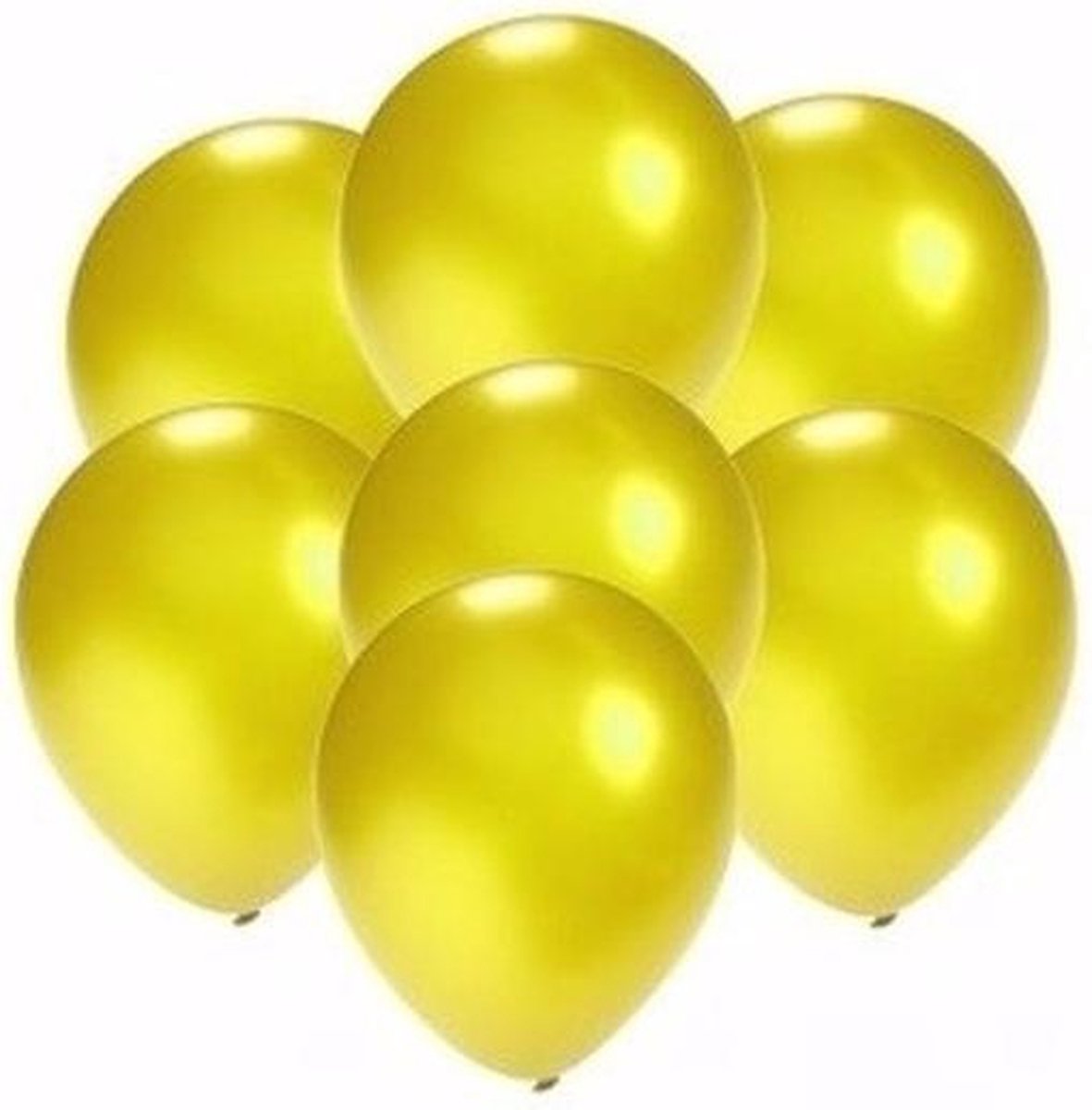 Afbeelding van product Shoppartners  50x stuks kleine metallic gele ballonnen 13 cm - Feestartikelen/versiering geel