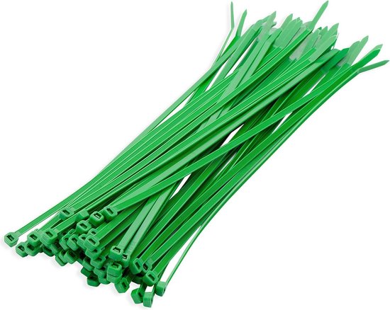 200x stuks kabelbinder / kabelbinders nylon groen 20 x 0,36 cm - bundelbanden - tiewraps / tie ribs / tie rips