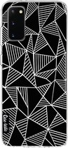 Casetastic Samsung Galaxy S20 4G/5G Hoesje - Softcover Hoesje met Design - Abstraction Lines Black Print