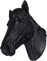 Paardenhoofd Zwart 15x21x31 Villa Pottery decoratie - paard