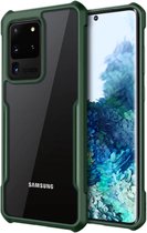 Geschikt voor Samsung Galaxy S20 Ultra Bumper case - groen met Privacy Glas