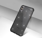 Glitter Shock case geschikt voor Apple iPhone Xr - zwart met Privacy Glas