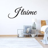 Muursticker J'taime - Geel - 120 x 49 cm - slaapkamer