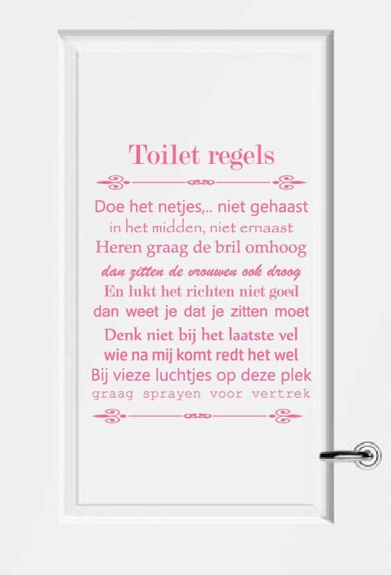 Barres de Toilettes - Rose - 60 x 76 cm - Muursticker4Sale