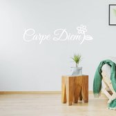 Muursticker Carpe Diem - Wit - 120 x 35 cm - woonkamer slaapkamer