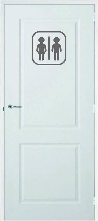 Deursticker WC - Donkergrijs - 20 x 20 cm - toilet raam en deur stickers - toilet