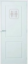 Deursticker WC -  Zilver -  30 x 30 cm  -  toilet raam en deurstickers - toilet  alle - Muursticker4Sale