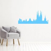 Muursticker Barcelona -  Lichtblauw -  80 x 35 cm  -  woonkamer  steden  alle - Muursticker4Sale