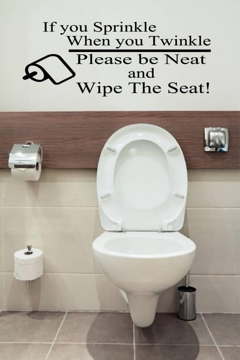 Wc sticker | if you Sprinkle - Zilver - 80 x 43 cm toilet