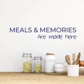 Muursticker Keuken Meals En Memories - Donkerblauw - 120 x 20 cm - engelse teksten keuken