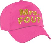 Mrs. FOUT pet  / cap roze met goud bedrukking dames - Foute party cap