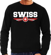 Zwitserland / Switzerland landen sweater / trui zwart heren 2XL