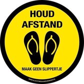 Houd afstand - maak geen slippertje - 400 mm - antislip - hitack sticker - UV bestendig - 40 cm - horeca - strandtent - sportschool - beachclub