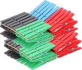 144x Gekleurde wasknijpers - Plastic wasgoedknijpers - Knijpers/wasspelden voor wasgoed 144 stuks