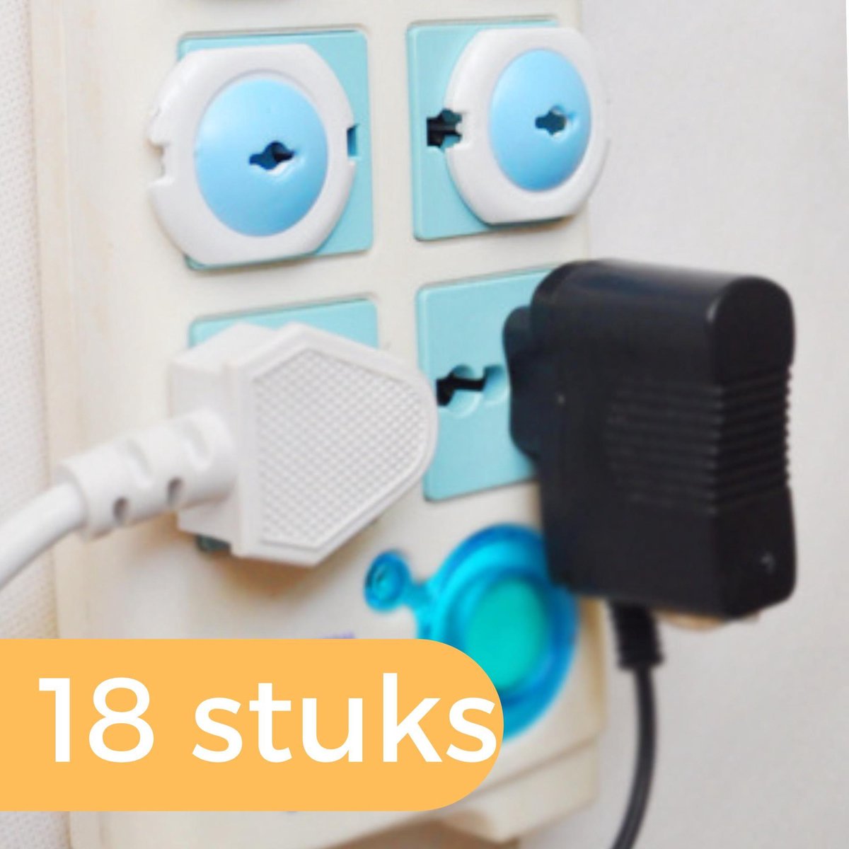 18x Stopcontact Beveiliging Beschermers - Kind Peuter Baby Stopcontactbeveiliging - Blauw - Pless®