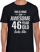 Awesome 46 year / 46 jaar cadeau t-shirt zwart heren M