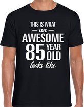 Awesome 85 year - geweldig 85 jaar cadeau t-shirt zwart heren -  Verjaardag cadeau XXL