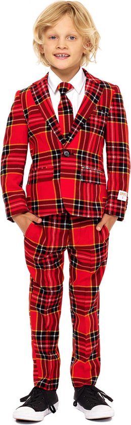 OppoSuits The Lumberjack - Jongens Kostuum - Rood - Kerst - Maat 110/116