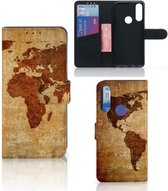 Telefoonhoesje Alcatel 1S 2020 Wallet Bookcase Wereldkaart